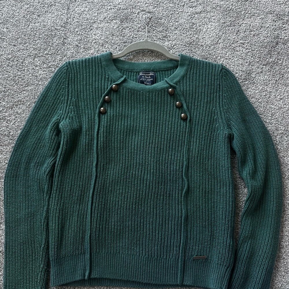 Abercrombie & Fitch Green Crew Neck Sweater